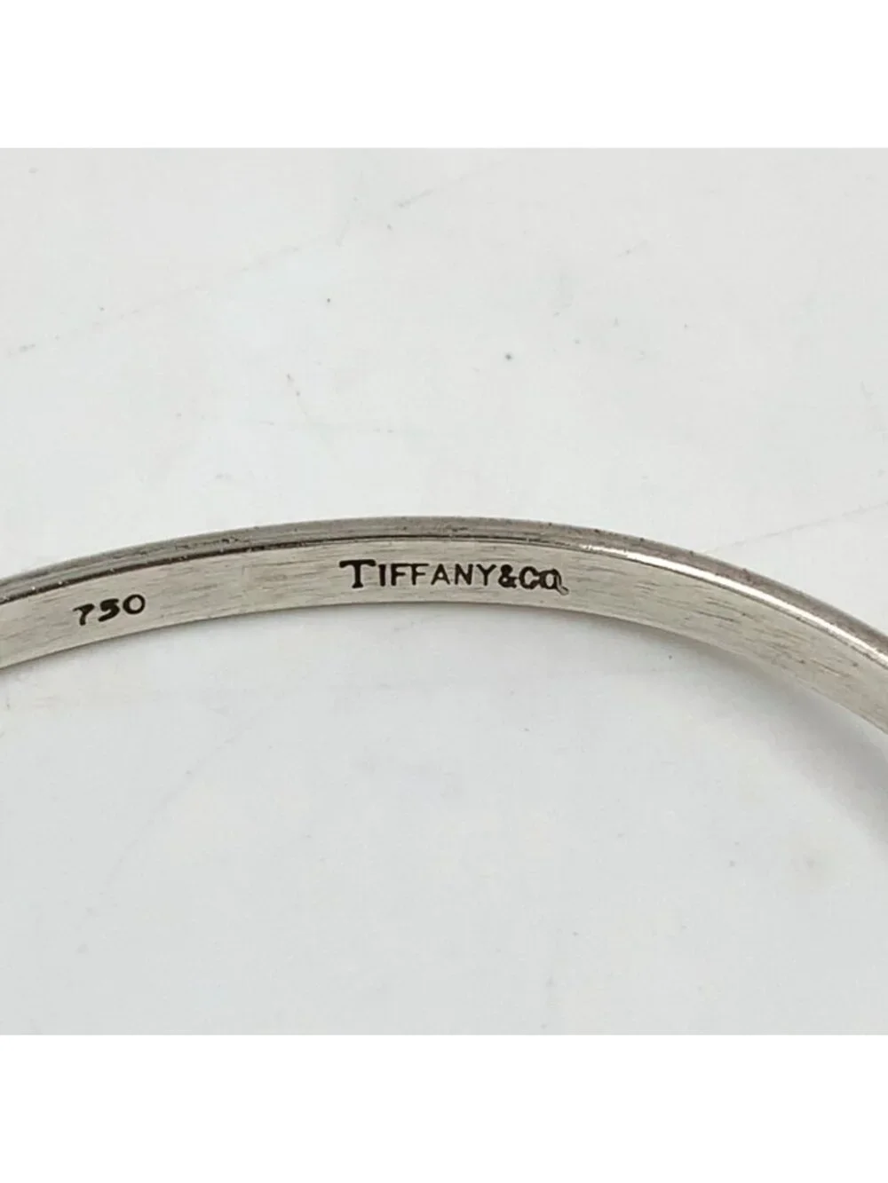 Tiffany & Co Hook Eye Yellow Gold Silver Bangle Bracelet
